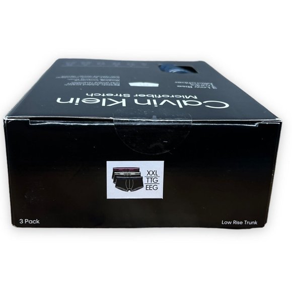 Calvin Klein Underwear Mens Extra Large 3 Pack Low Rise Trunk Microfiber Stretch - Picture 3 of 5